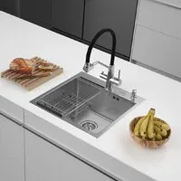 Кухонная мойка ARFEKA ECO AR мойка 500500, коландер F, дозатор SATIN DECOR VOLCANIC