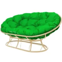 Диван садовый M-Group Мамасан / 12100504 (бежевый/зеленая подушка)