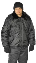 Куртка мужская на поясе Охрана зимняя черная (с капюшоном) (У) ОХРЗ 2
