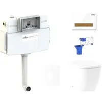 Унитаз приставной Lavinia Boho Relfix One 5 в 1 87551023 (белый/светлое дерево пластик)