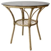 Стол садовый M-Group Ялта (с ротангом, бежевый)