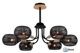 Люстра средней высоты Ambrella light Traditional TR80167/6 BK/LWD (черный/светлое дерево)