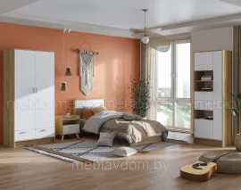 Подростковая комната Ирис - Белый Шагрень / Дуб Крафт золотой