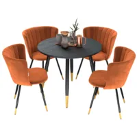 Обеденная группа Sheffilton SHT-DS188 ( каменный уголь/песчаная буря/черный муар/золотой)