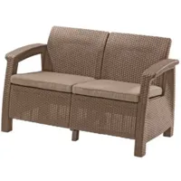 Диван садовый Keter Corfu Love Seat / 258974 (капучино)