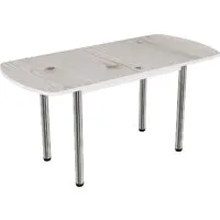 Кухонный стол ВВР Пластиковый раздвижной 110-150x70 (бискайская сосна/подстолье прямое хром)