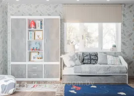 Детская Паскаль - Комплект 4 - Цемент светлый/Белый (BTS)