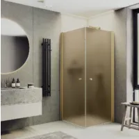 Душевой уголок MaybahGlass 80x80x198 / MGY-1298-3 (бронзовое матовое стекло/золото)