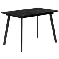 Обеденный стол Woodville Агни 110/140х68х76 (файерстоун/черный матовый)