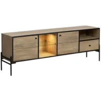 Тумба с подсветкой TetChair ТВ Secret de Maison Whitewood / 7901 (античный белый/черный)