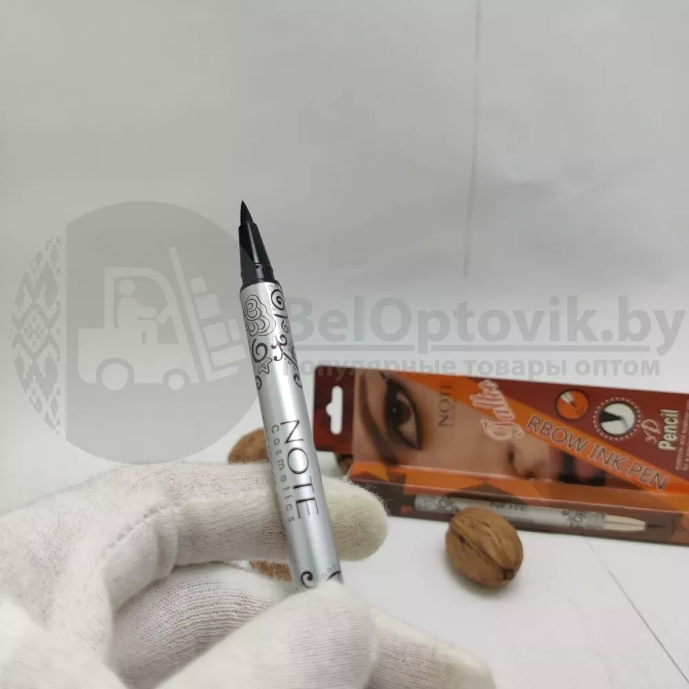 Фломастер - маркер для бровей Brown и подводка для глаз Black 2 в 1 Note Cosmetics Tatoo Rbow Ink Pen (для бровей и глаз) ОПТОМ