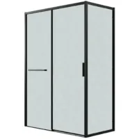 Душевой уголок Grossman Style 120х100х195 / 120.K33.05.1210.21.02 (черный матовый/стекло шиншилла)