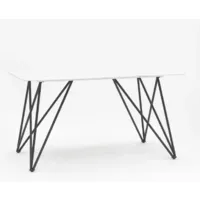 Обеденный стол Stool Group Сакраменто 140x90 / DT-968-W-140 (белый/стекло)