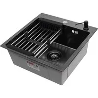 Кухонная мойка ARFEKA ECO AR мойка 500500, коландер, дозатор Black Decor