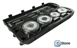 Набор гантелей с грифом для штанги AMETIST хромированные в чемодане 50 кг