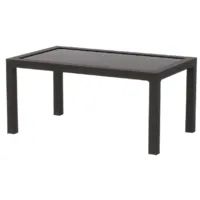 Стол садовый пластиковый Ellastik Plast Rattan прямоугольный со стеклом 160х95 (антрацит)