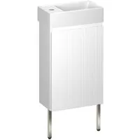 Мебель для ванных комнат Wellsee Тумба под умывальник 3 в 1 WC Area 221801004 (тумба/матовый белый, раковина/глянцевый белый, ножки/нержавеющая сталь)