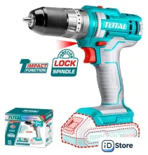 Ударная дрель-шуруповерт Total TIDLI201455 (без АКБ, набор оснастки)
