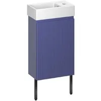 Мебель для ванных комнат Wellsee Тумба под умывальник 3 в 1 WC Area 221804005 (тумба/матовый синий, раковина/глянцевый белый, ножки/матовый черный)