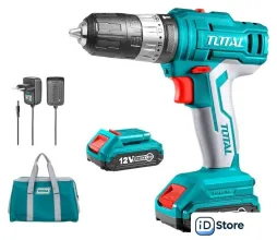Ударная дрель-шуруповерт Total TIDLI1222 (с 2-мя АКБ, сумка)