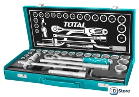 Набор трещотка с головками Total THT141253 (24 предмета)