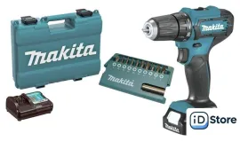 Дрель-шуруповерт Makita DF333DAX13 (с 2-мя АКБ, кейс набор оснастки)