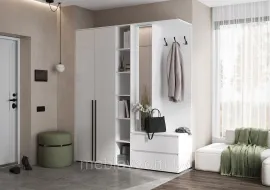 Модульная прихожая Норд Комплект 1 Белый/Белый глянец 1,9м.