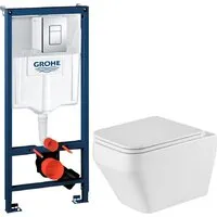 Унитаз подвесной Grossman GR-4410SQ GROHE Rapid SL 38772001 (с кнопкой)
