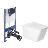 Унитаз подвесной Saniteco KW-9004W Villeroy Boch 92122870 921228AN (кнопка черная)
