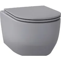 Унитаз подвесной Wellsee Croquis RimFree 182614001 (чаша, пневмокрышка, матовый серый)
