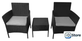 Набор садовой мебели Calviano 3 предмета (черный)