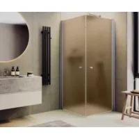 Душевой уголок MaybahGlass MGY-1298-5 (бронзовое матовое стекло/хром матовый)