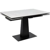 Кухонный стол Lepremo AV 2119 МДФкерамика раздвижной 1200-1800x800 (белый глянцевый Carla Larkin/черный)