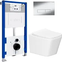 Унитаз подвесной Lauter Square 21901001 кнопка 219701HD (скрытое крепление)