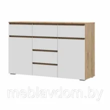 Комод Хелен КМ-05 (6 ящиков) - Белый/Дуб крафт золотой (1,5м)