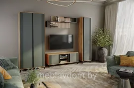 Гостиная Богемия (Модульная Композиция 1) - Дуб Барокко / Зелёный