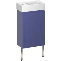 Мебель для ванных комнат Wellsee Тумба под умывальник 3 в 1 WC Area 221804004 (тумба/матовый синий, раковина/глянцевый белый, ножки/нержавеющая сталь)