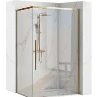 Душевой уголок Rea Solar 90x90 (золото/прозрачное стекло)