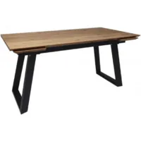 Обеденный стол ОКА Сангай 160-220x80x75 (дуб натуральный/черный)