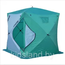 Палатка зимняя куб Bison Legend (200х200х210), арт. 445672 бело/зеленая
