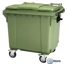 Контейнер для мусора Эдванс 1100 л, с крышкой (пластик, зеленый)