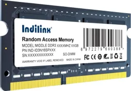 Оперативная память Indilinx 8ГБ DDR3 SODIMM 1600 МГц IND-ID3N16SP08X