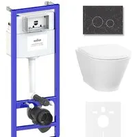 Унитаз подвесной Lavinia Boho Relfix Elegant Rimless 6 в 1 87561085 (greek black ис. камень)