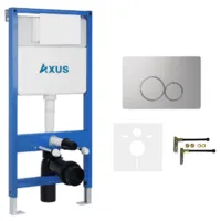 Унитаз подвесной с инсталляцией Axus 011D с унитазом Brillo 2380t и кнопкой 097ES