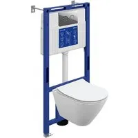 Унитаз подвесной Cersanit City Smart DPL EO Slim Aqua 50 Prime P 69325 (с кнопкой Accento Circle хром глянцевый)
