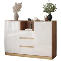 Тумба Woodville Маллоу-2 / 563534 (дуб вотан/белый глянец)