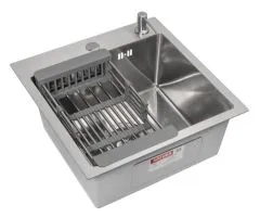 Комплект ARFEKA ECO AR мойка 450450 (настольная), коландер, дозатор SATIN DECOR