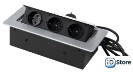 Блок розеток AKS Nova выдвижной (3 розетки, алюминий)