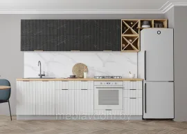 Кухня Монца 3.2м - Гранит Оникс/Белый Софт (ДСВ Мебель)