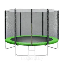 Батут SKYJUMP PRO 10ft зелёный (312 cм УСИЛЕННЫЙ) с внешней сеткой безопасности и лестницей